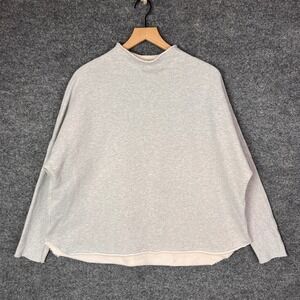 Frank & Eileen Tee Lab Womens Gray Cotton Raw Hem Sweatshirt Size S